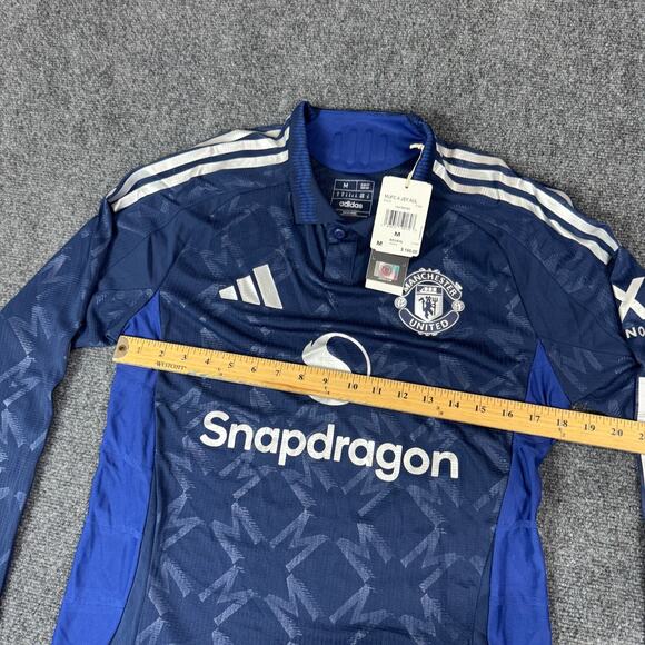 Mens M - Manchester United 24/25 Long Sleeve Away Authentic Jersey Blue Slim - Picture 8 of 9